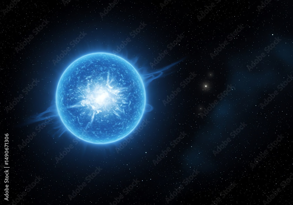 Fototapeta premium Blue Star Exploding in Space