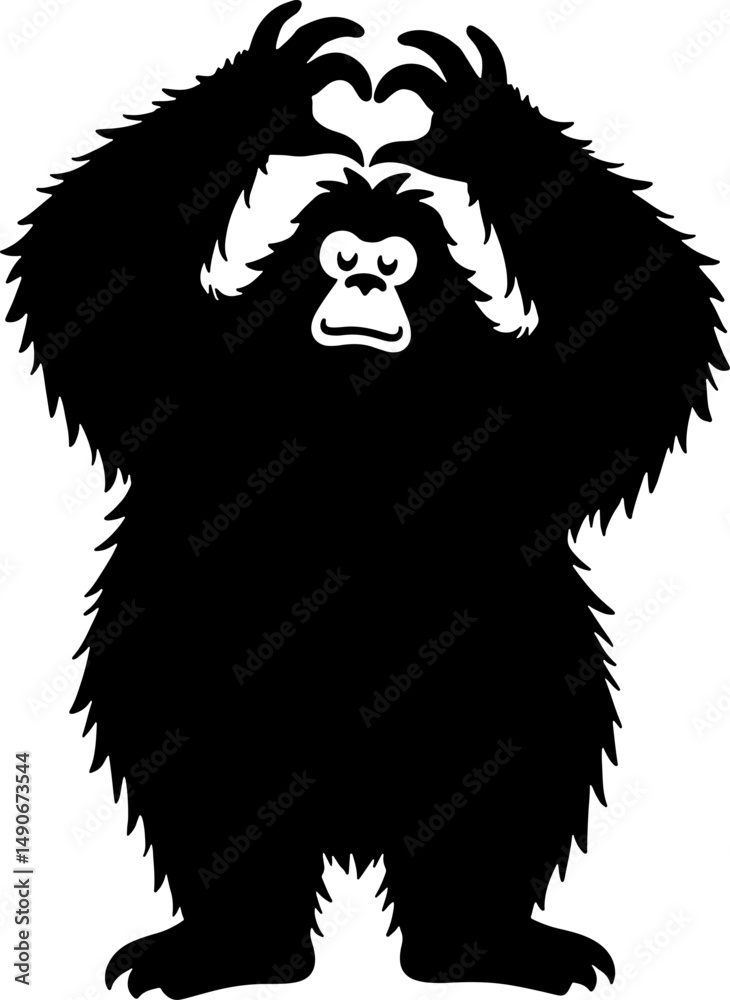 Obraz premium Bigfoot With Heart on white background