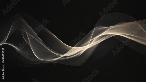 Abstract Golden Wave Particles Flowing on a Dark Background Luxury Visualization Digital Art Technology and Elegance Depiction