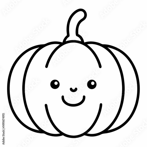 Baby Boo Pumpkin outline icon on white background