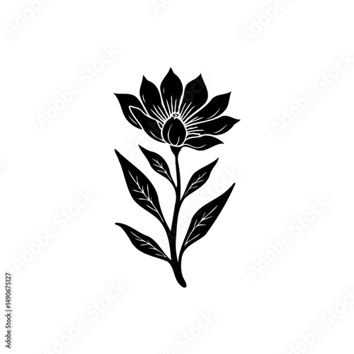 Elegant floral silhouette design showcasing simplicity and botanical form