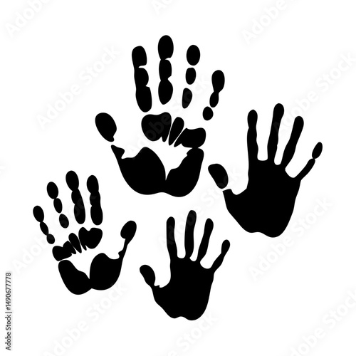 handprints of all family members icon, handprints of all family members vector, handprints of all family members web icon