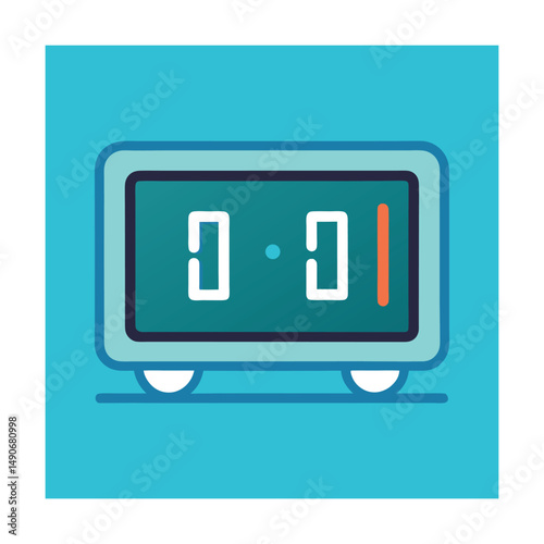 Digital Alarm Clock Icon Showing Time with Display Panel