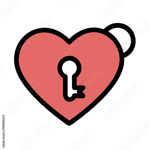 heart with key icon, heart with key vector illustration-simple illustration of heart with key, perfect for heart with key logos and icons