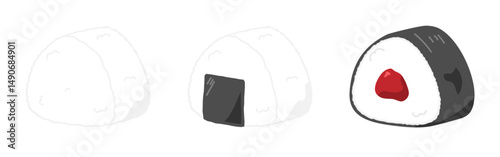 おにぎりのイラストのセット