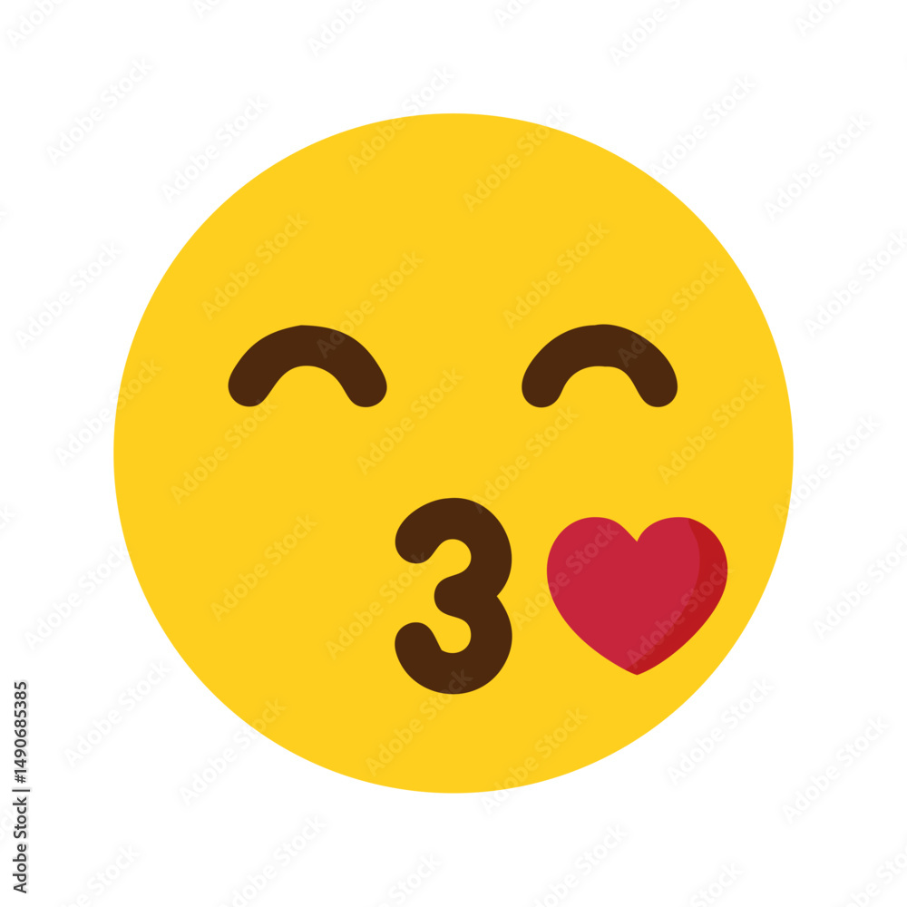Fototapeta premium kiss emoji icon, kiss emoji vector illustration-simple illustration of kiss emoji, perfect for kiss emoji logos and icons