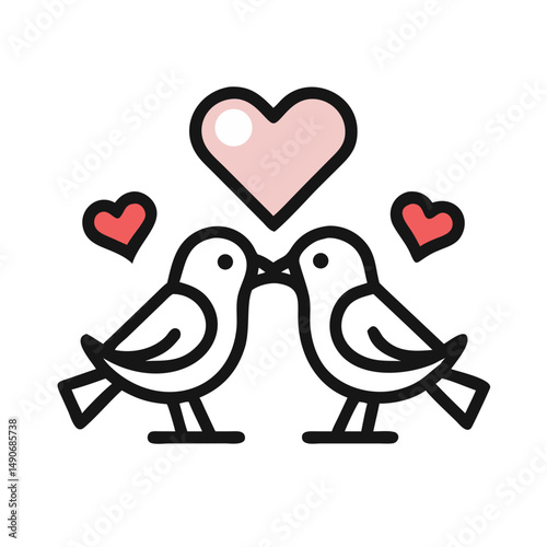 lovebirds icon, lovebirds vector illustration-simple illustration of lovebirds, perfect for lovebirds logos and icons