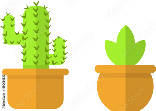 Vector design of 2 plants to suit your flat design needs