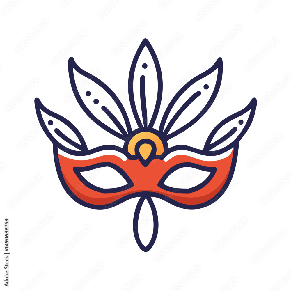 Obraz premium mask with feathers icon, mask with feathers vector illustration-simple illustration of mask with feathers, perfect for mask with feathers logos and icons