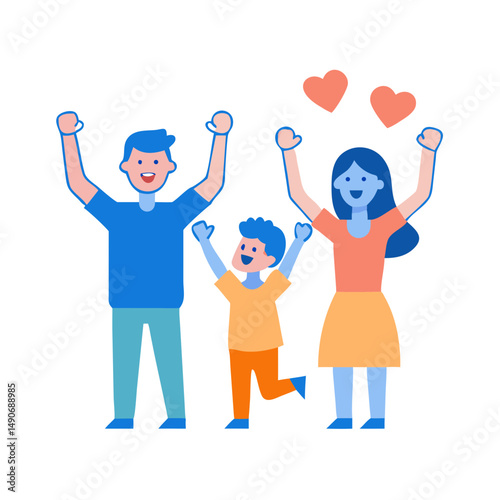 parents cheering kids icon, parents cheering kids vector illustration-simple illustration of parents cheering kids, perfect for parents cheering kids logos and icons