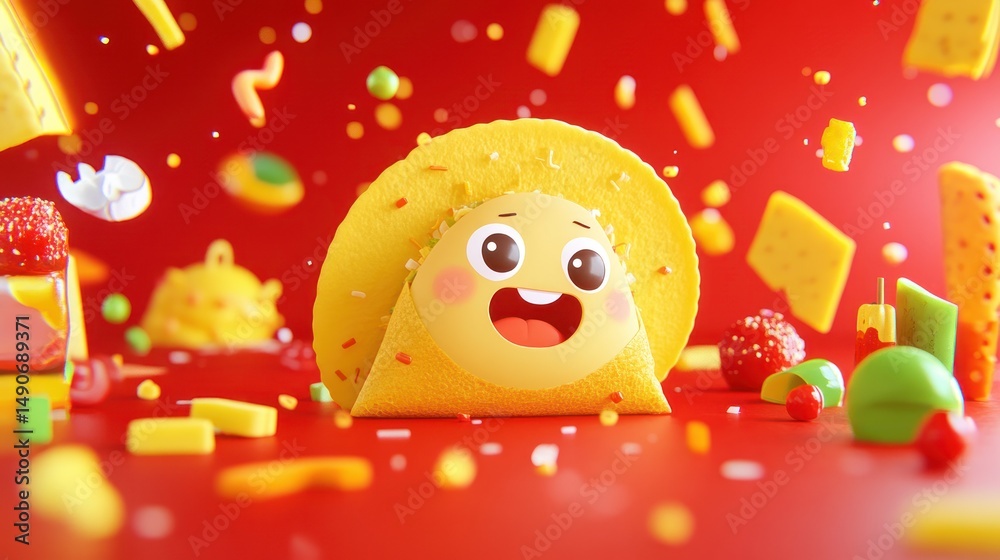 Obraz premium Happy Taco in a Candyland