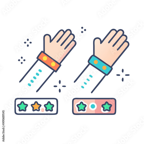 party wristbands icon, party wristbands vector illustration-simple illustration of party wristbands, perfect for party wristbands logos and icons
