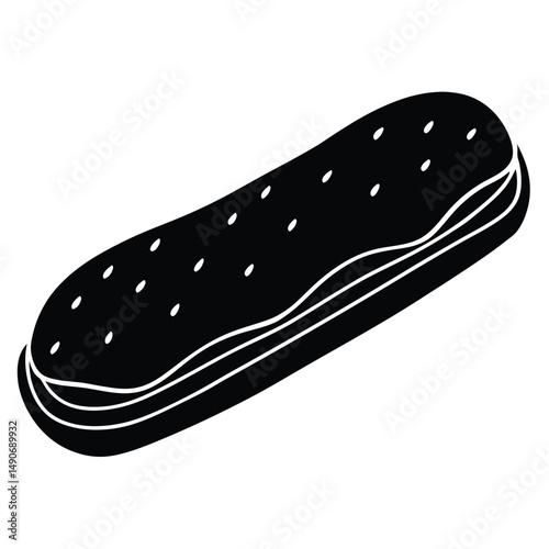 baker element isolated eclair on white background 
