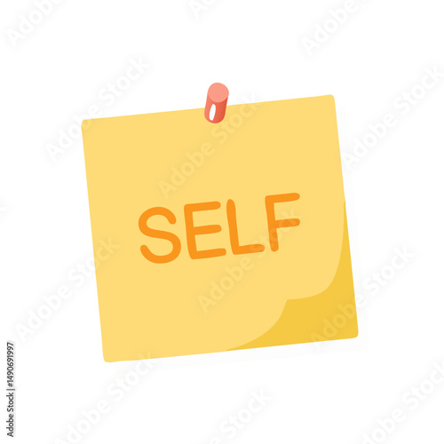 self affirmation post it icon, self affirmation post it vector illustration-simple illustration of self affirmation post it, perfect for self affirmation post it logos and icons