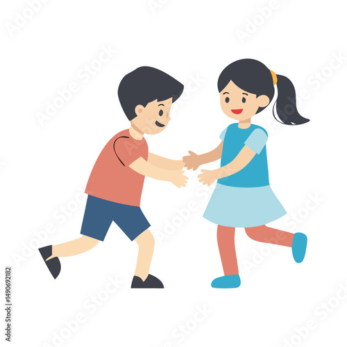siblings playing icon, siblings playing vector illustration-simple illustration of siblings playing, perfect for siblings playing logos and icons