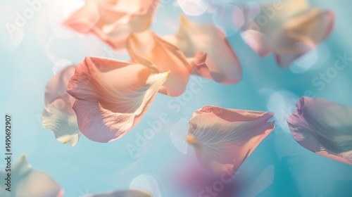Wallpaper Mural Enchanting Dance of Floating Translucent Petals: A Whimsical Ode to Ephemeral Beauty Torontodigital.ca