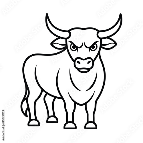 black and white bull