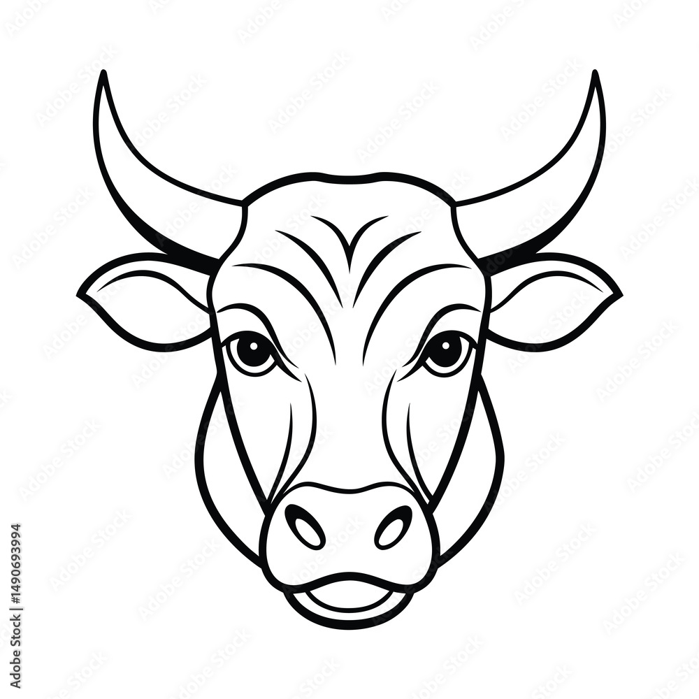 Fototapeta premium cow head isolated