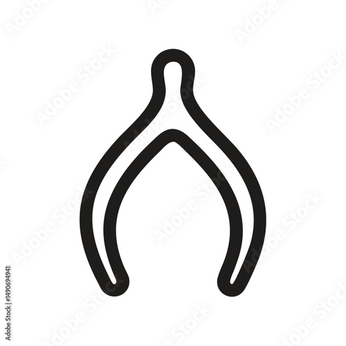 wishbone icon, wishbone vector illustration-simple illustration of wishbone, perfect for wishbone logos and icons