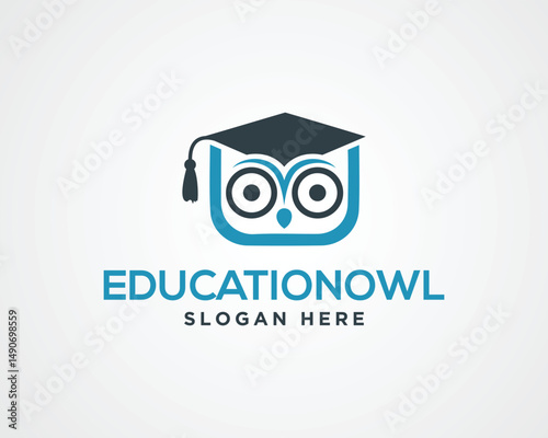 Modern education owl logo design vector template depicting knowledge and wisdom for educational institutions and programs