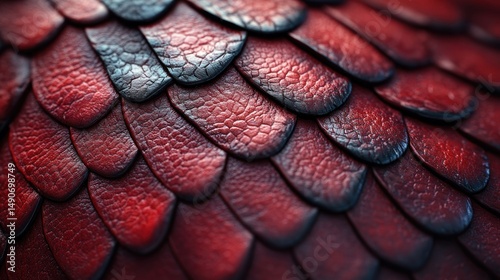 Close-up of intricate red dragon scales