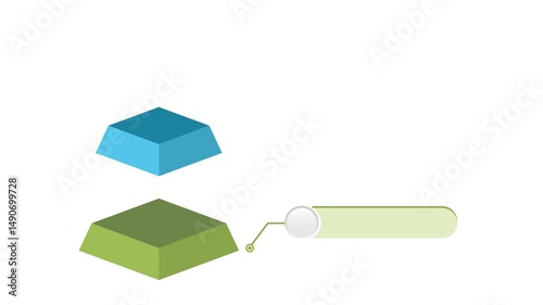 animated 5 levels pyramid business infographic with callout. animation footage video isolated on white background with alpha channel(transparent).