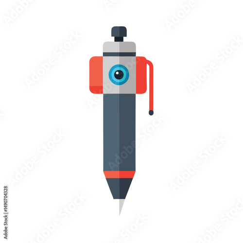 Covert Pen Spy Camera Flat Vector Design for Personal Security