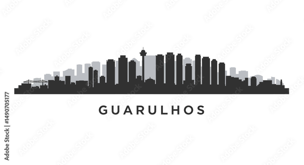 Naklejka premium Guarulhos Skyline with Brazil Cityscape, and Urban Landscape.