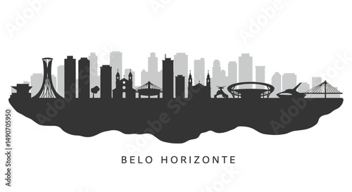 Belo Horizonte Skyline Silhouette Graphic.