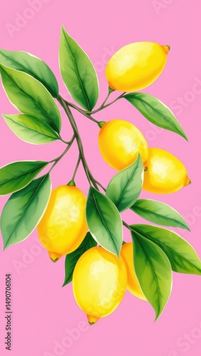 Lemon branch with lemons 
