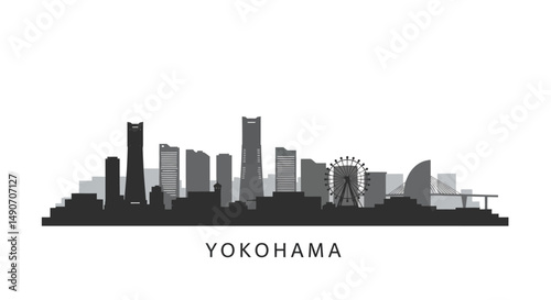 Yokohama Cityscape Silhouette.