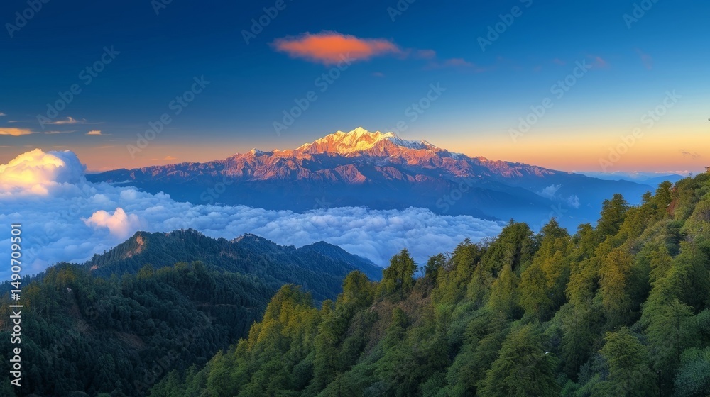 Obraz premium sunset over the mountains