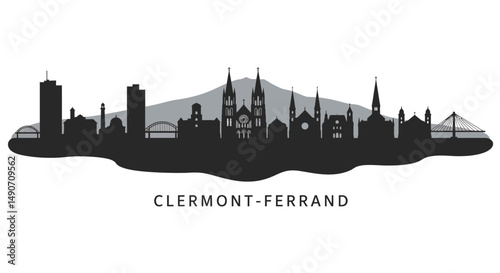 ClermontFerrand Skyline Vector France.