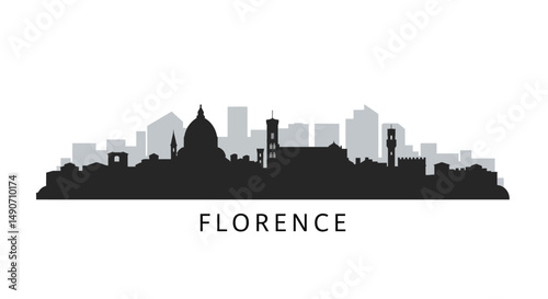 Florence Skyline Silhouette Vector.