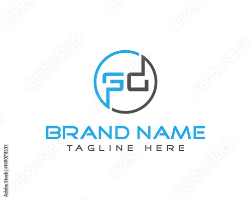 Wallpaper Mural Modern initial logo vector template featuring f and c letters encased in a stylish circle Torontodigital.ca