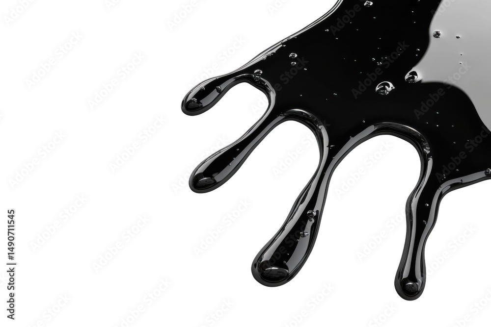 Obraz premium Black Liquid Splashes on a Black Background, Minimalist Theme.