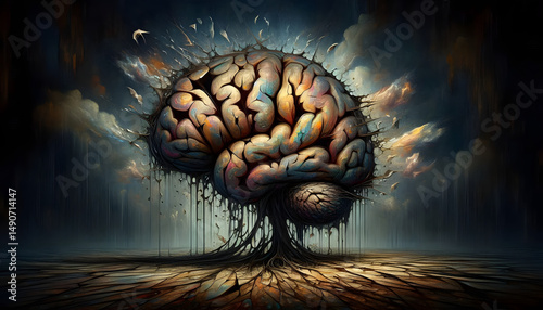 Fractured Mind – Surreal Abstract Portrait of Depression, Broken Memories, and Emotional Confusion