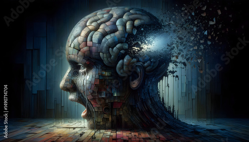 Fractured Mind – Surreal Abstract Portrait of Depression, Broken Memories, and Emotional Confusion