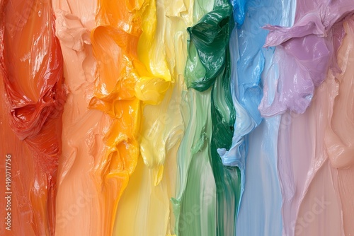 Wallpaper Mural Colorful impasto paint strokes Torontodigital.ca