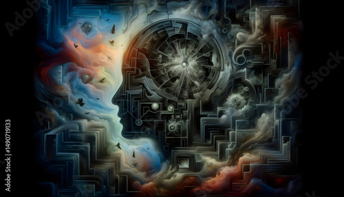 Fractured Mind – Surreal Abstract Portrait of Depression, Broken Memories, and Emotional Confusion