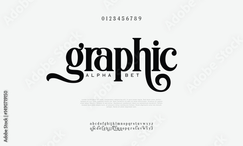 Graphic, Luxury font alphabet logo. Typography beautiful fashion elegant classic letters serif italic fonts decorative wedding vintage blossom logos. vector illustration