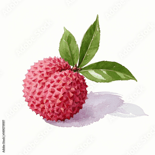 Silken Sweetness Flow lychee isolated watercolor vector illustration svg