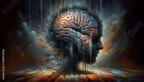 Fractured Mind – Surreal Abstract Portrait of Depression, Broken Memories, and Emotional Confusion
