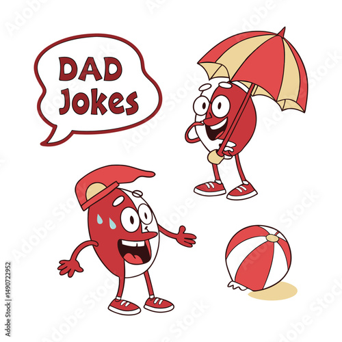 Funny Dad Jokes Icon Set for Father’s Day – Humorous Vector Illustration Pack, Celebrate Father’s Day with a smile! This hilarious dad jokes icon set features fun, quirky, and pun-filled vector. 