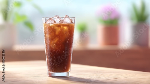 Refreshing Ice Lemon Tea Recipe Summer Kitchen Beverage Photography Bright Setting Close-Up View Refreshment Concept