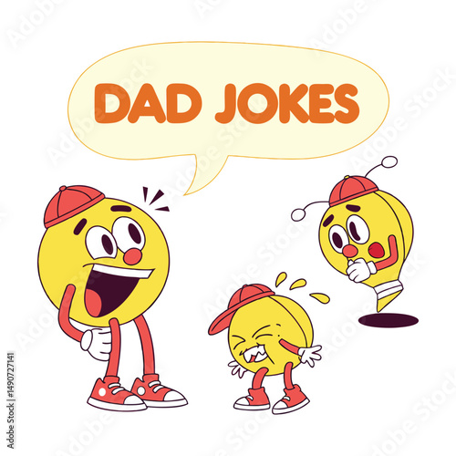 Funny Dad Jokes Icon Set for Father’s Day – Humorous Vector Illustration Pack, Celebrate Father’s Day with a smile! This hilarious dad jokes icon set features fun, quirky, and pun-filled vector. 