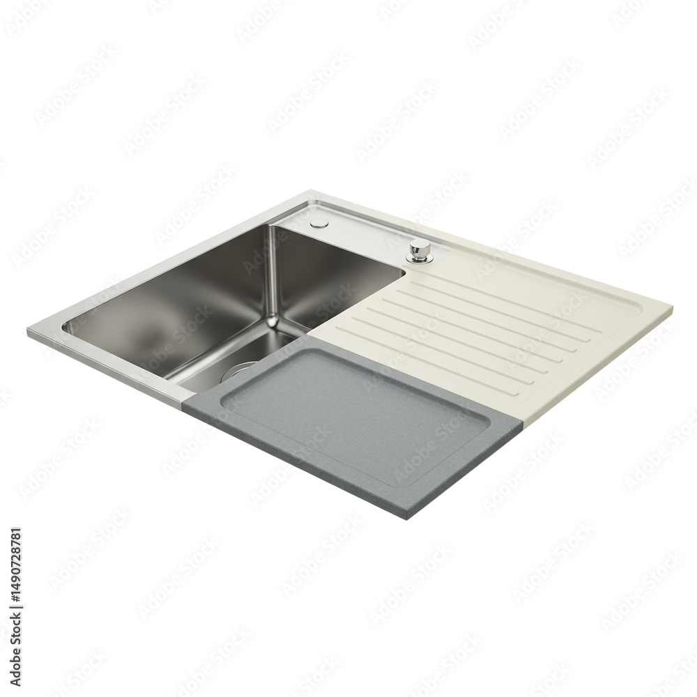 Modern dual-toned kitchen sink with integrated drying mat a sleek design for contemporary kitchens Modern dual-toned kitchen sink with integrated drying mat a sleek design for contemporary kitchens