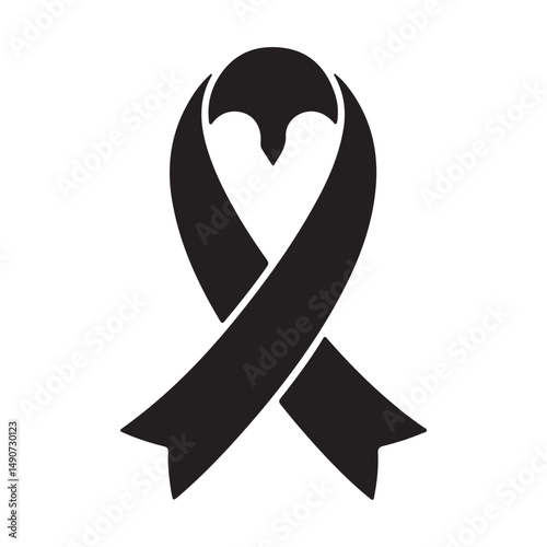 Cancer ribbon icon symbol