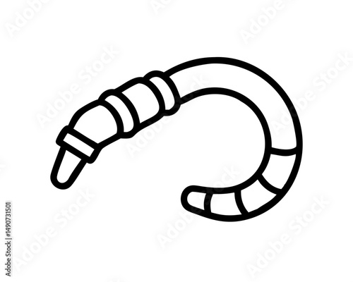 Gooseneck Flexible Hose Pipe Outline Icon for Plumbing and Industrial Applications