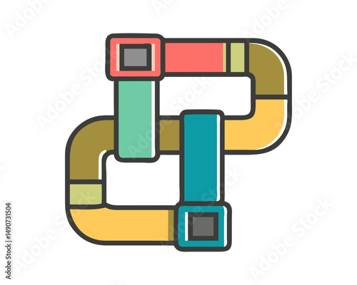 Isometric Gooseneck Flexible Hose Pipe with Connectors for Plumbing and Appliances 